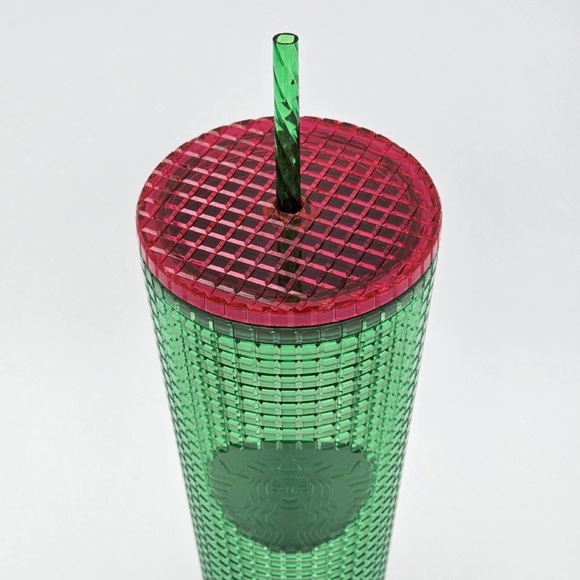 Starbucks Watermelon Green & Pink Grid Iridescent Cup Tumbler Venti 24oz 2023 - Picture 6 of 16